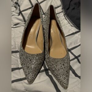 Betsy Johnson size 12 Silver SPARKLY HEELS